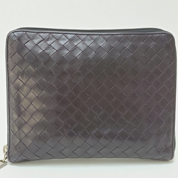 BOTTEGA VENTA Classic Intrecciato Purple Leather Clutch Purse Handbag Or… - Picture 10 of 14